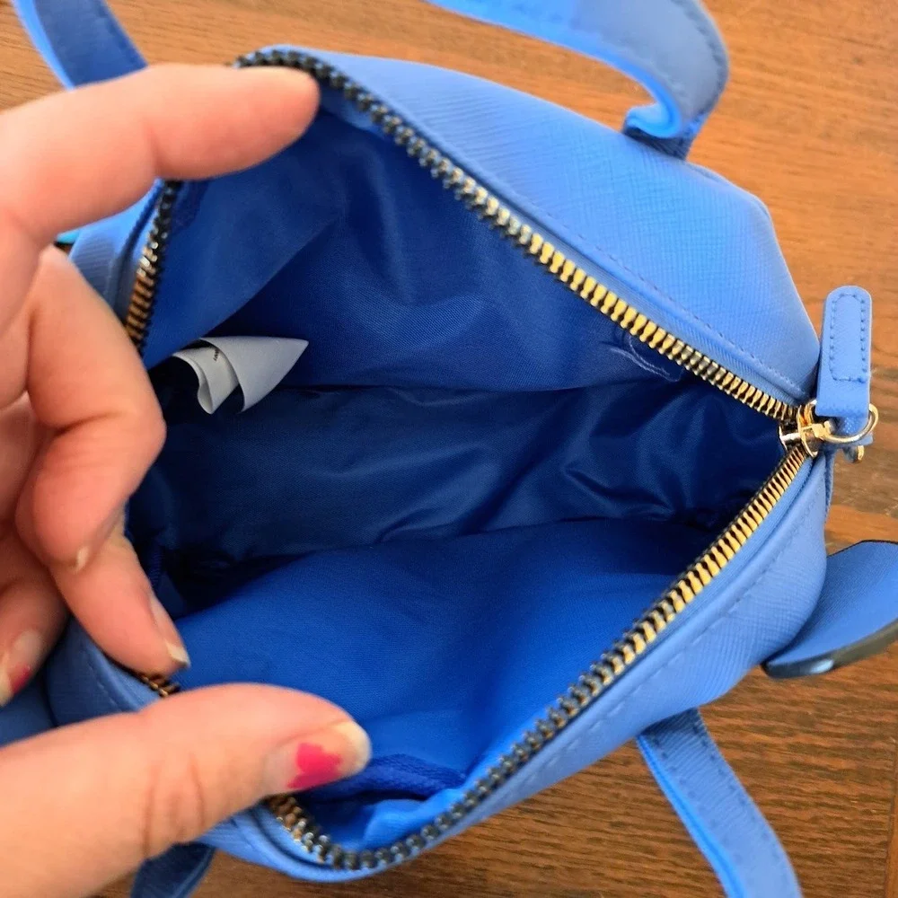 Disney Lilo & Stitch Blue Mini Satchel Handbag with 3D Ears and Hibiscus Flower